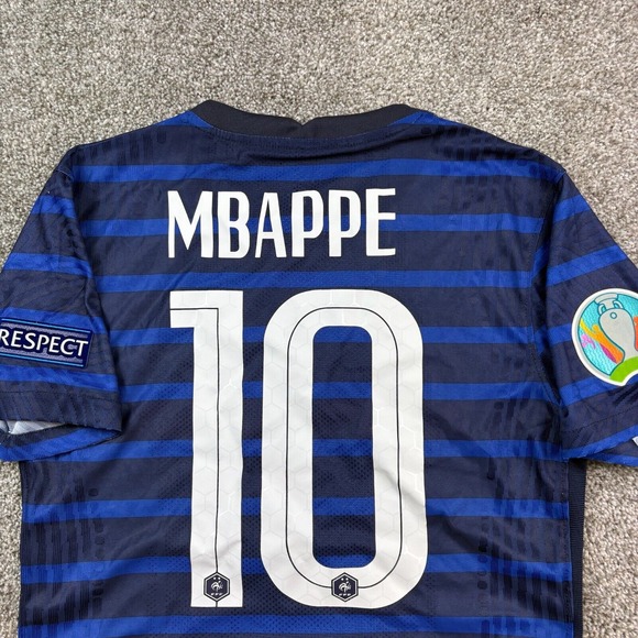 Nike France FFF Vapor Match Home Jersey Mens M 2020-2021 Kylian Mbappe #10 Euro - Picture 7 of 8